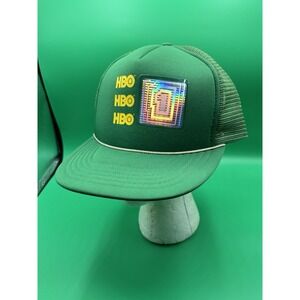 Vintage‎ HBO Promo Trucker Hat Green Adjustable Snapback Mesh Back